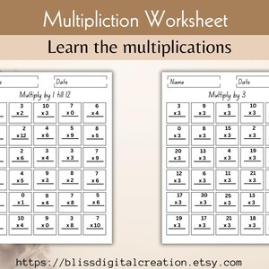 Multiplication Table,times Table, Math Exercise, Math Practice ...