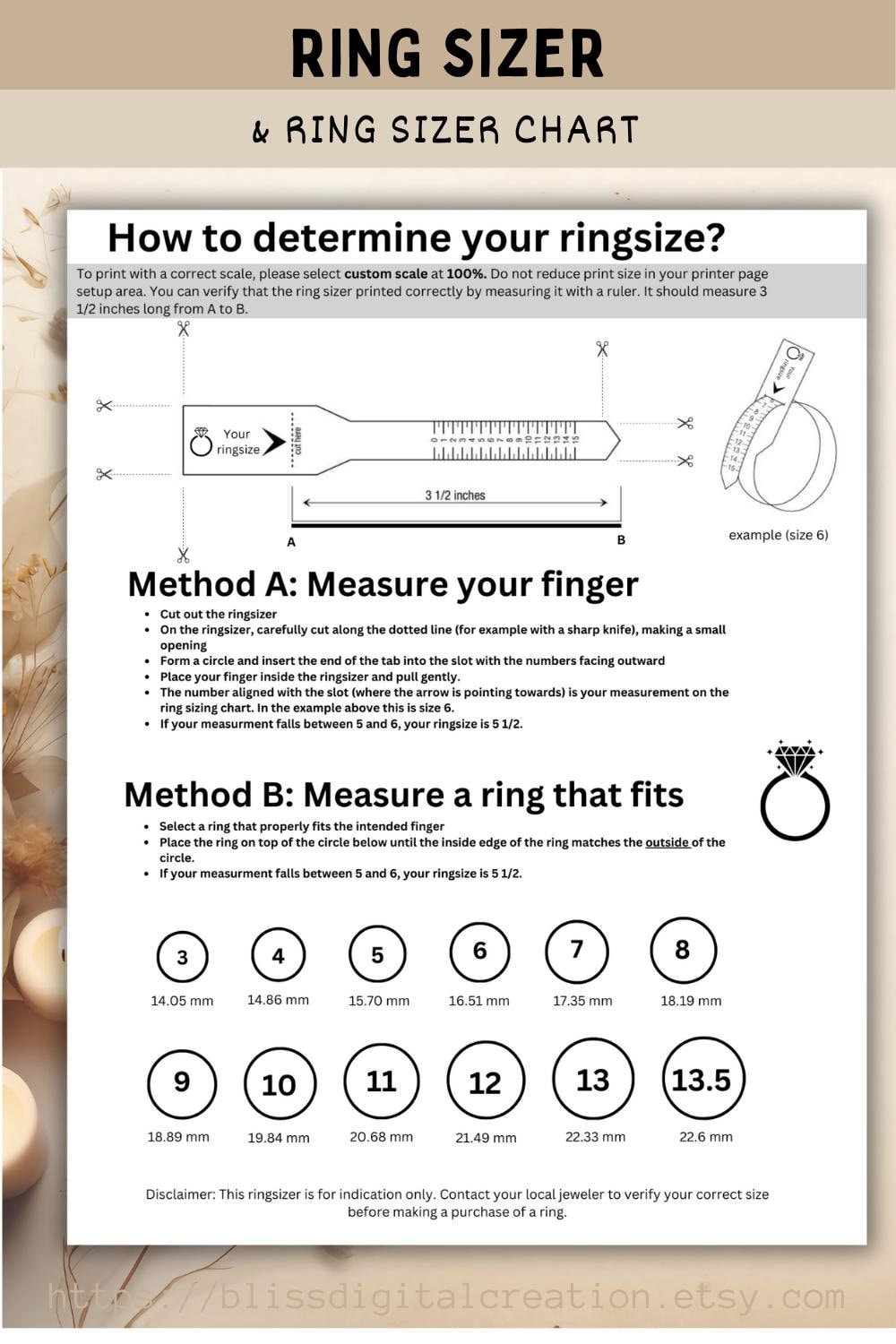 Ring Sizer, Ring Sizer Chart, Ring Size Chart, Ring Size, Ring Sizing