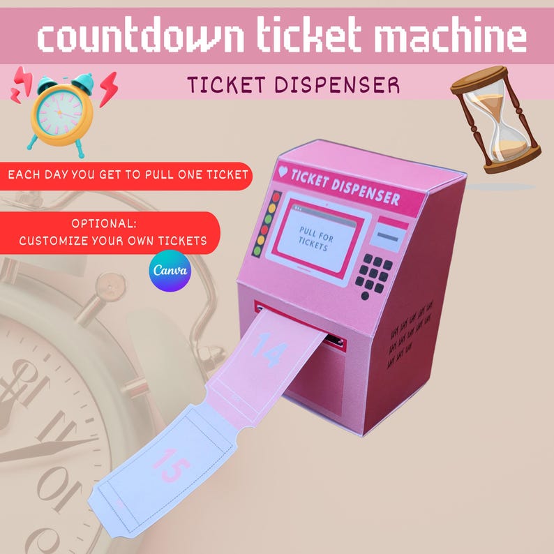 Countdown Calendar Ticket Machine Countdown Calendar Holiday Christmas ...