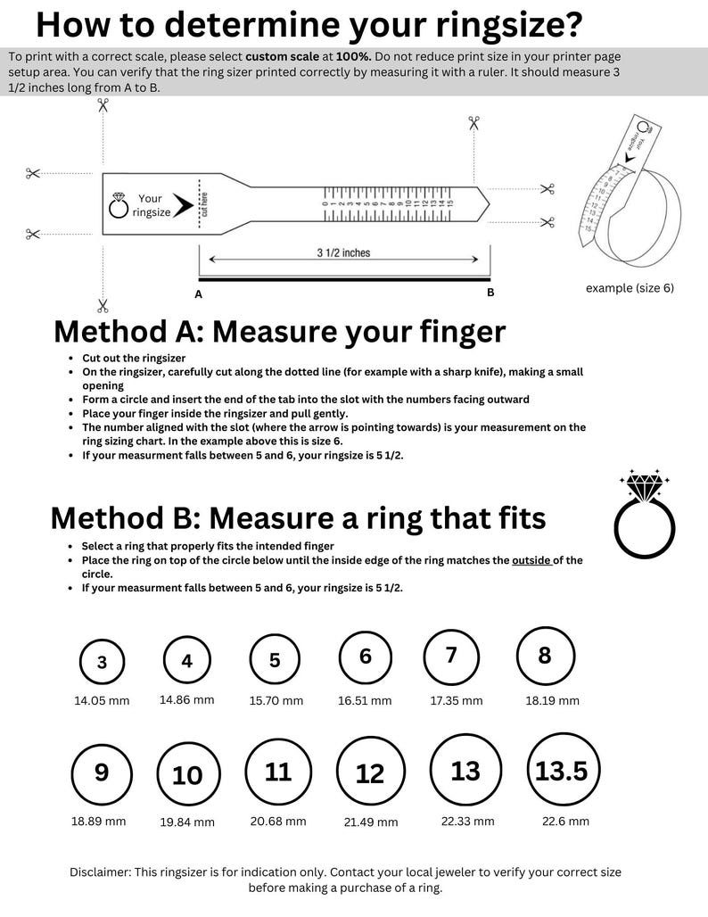 Ring Sizer, Ring Sizer Chart, Ring Size Chart, Ring Size, Ring Sizing ...