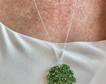 Stunning Green Fire Glass Necklace & Dangling Earring Set - Handmade Jewelry Gift