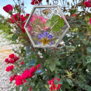 Four-Leaf Clover Sun-catcher | Handmade Stained Glass Good Luck Charm | Positive Energy Window Decor