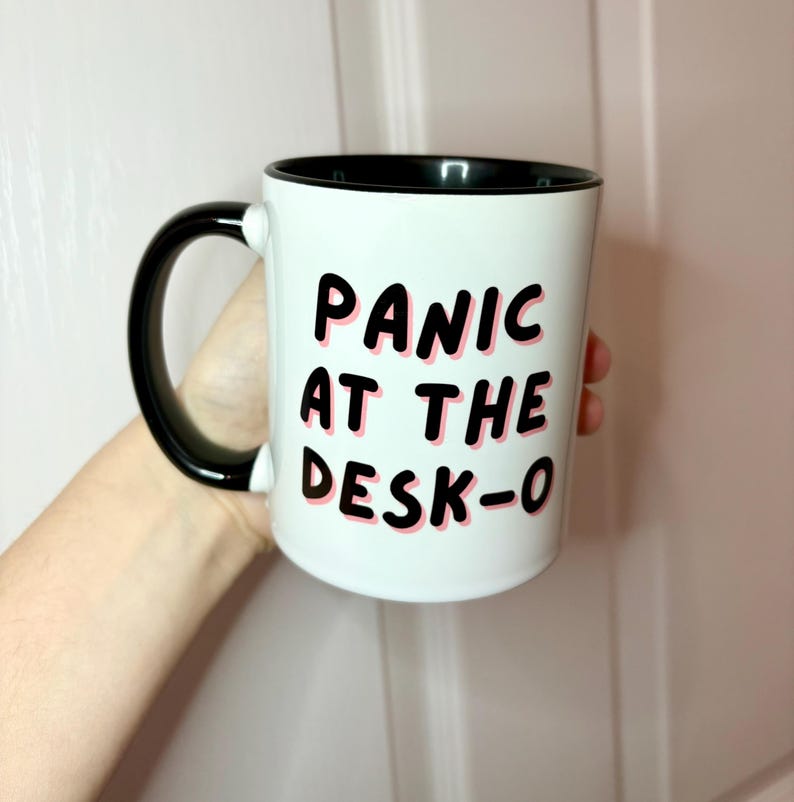 Panic at the desk-o funny office mug, funny work mug Bild 2