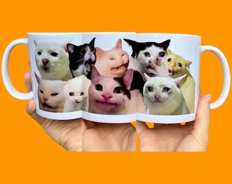 Cat meme mug, crying cat, screaming cat, funny cat mug, meme mug, meme cat, meme gifts