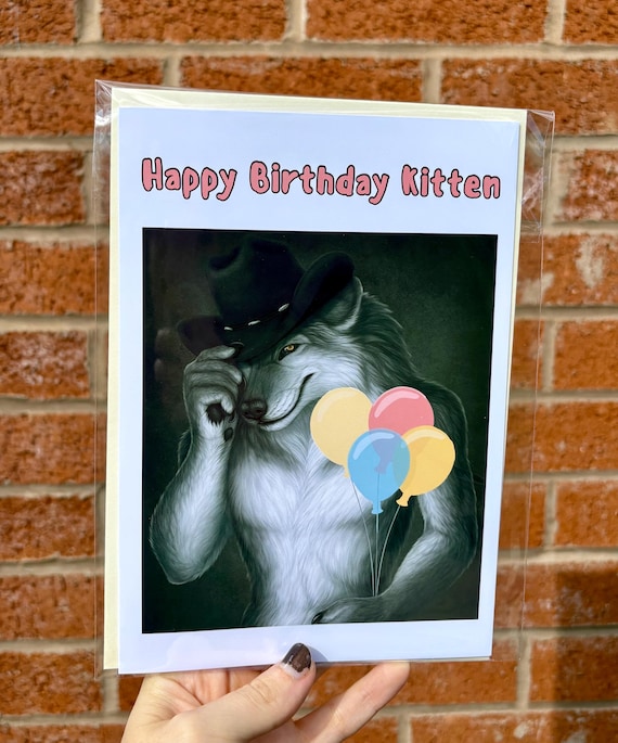 Alpha wolf meme Birthday card, cringe gifts, funny Birthday card for friend