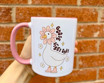 Silly goose good vibes only mug, silly goose gifts, meme mug for friend
