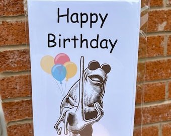 Marcus the worm birthday card, funny Birthday card for friend