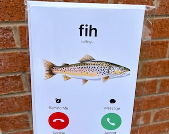 Fish calling meme Birthday card, cringe gifts, funny Birthday card for friend