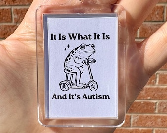 It is what it is and it’s autism frog keyring, funny stocking filler gifts for friends