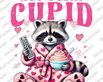 Not Today Cupid PNG, Snarky Raccoon Valentine's Day Png, Sublimation Design, Sassy Humor Vday Png, Sarcastic Valentines Day Png