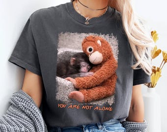 You Are Not Alone Comfort Colors Shirt, Healing Monkey Graphic Tee, Punch Team Comfort Tee