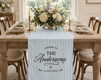 Personalized Wedding Bar Runner, Custom Wedding Reception Table Runner, Champagne Bar Decor,  Wedding Decoration, Bridal Shower Gift