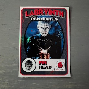Sticker thème carte de sport film d'horreur, tête d'épingle