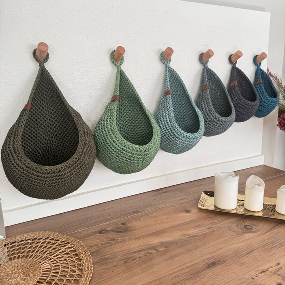 Wall Hanging Basket, Storage & Bathroom Hanging Basket for Kitchen, Fruit Organization, Rustic Home Decor