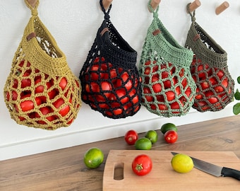 Cesta de malla, cesta colgante de pared, cestas para verduras, cestas de almacenamiento, organizador de cocina