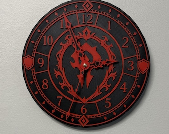 Reloj de pared inspirado en la Horda de World of Warcraft