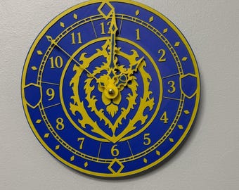 Reloj de pared inspirado en el juego WOW de la Alianza