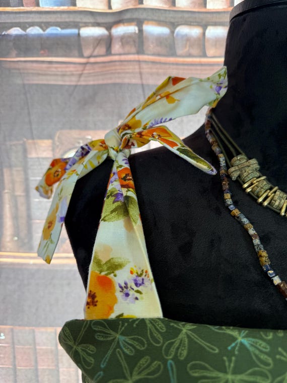 Handmade Patchwork Sundress with Dragonfly Embroi… - image 6