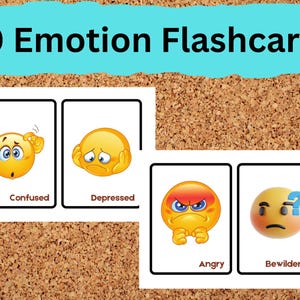 Emotion Flashcards for Kids,Feelings Printable Cards,Social Emotional Learning,Preschool & Kindergarten,PDF Download