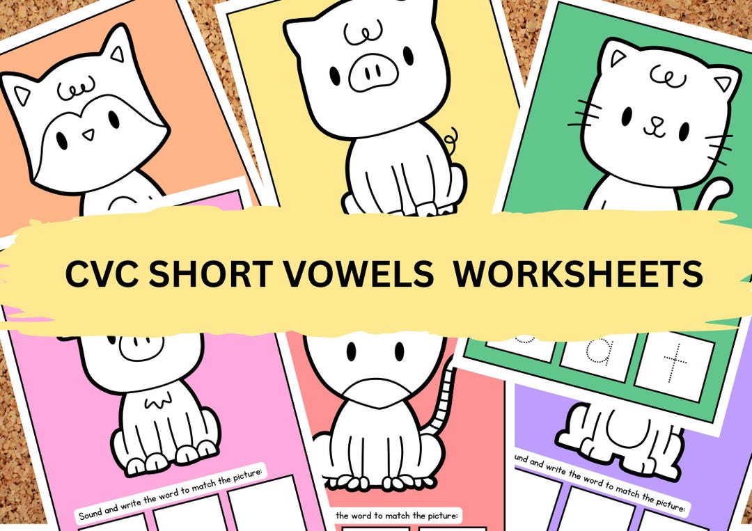 Cvc Cow CVC Worksheets for Kids | Short A, I, O Word Practice | Pig, Cat, Yak ...