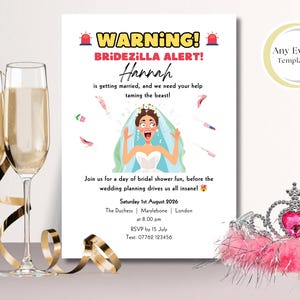 Funny Bridezilla Bridal Shower and Bachelorette Invitation | Editable Printable Template | DIY Digital Download for Wedding Hen Party Fun