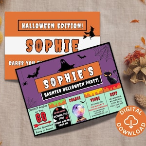 Monopoly Inspired Kids Halloween Party Invitation | Family Halloween Invite | Digital Download | Fully Customizable | Canva Digital Download
