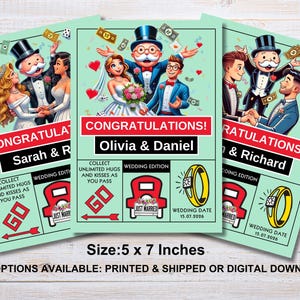 Monopoly-Hochzeitskarte | Benutzerdefinierte Glückwunschkarte - physisch und digital verfügbar | Gleichgeschlechtliche Eheoptionen | Geschenk für Brettspiel Liebhaber