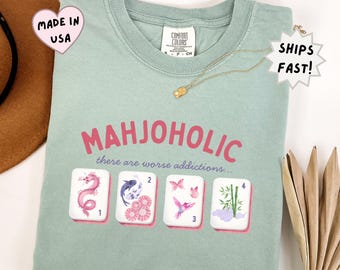 Comfort Colors® Funny Mahjong Shirt Gift for Mahjong Lover Mah-Jong Player Tshirt, Mah jongg Top Mahj tee mahjong group club merch Comfort