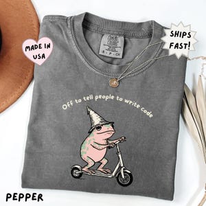 Funny Manager Coder Shirt, Frog Wizard Writing Code Tee, Computer Science Major Gift, Software Engineer Humor, Sarcastic Programmer T-Shirt