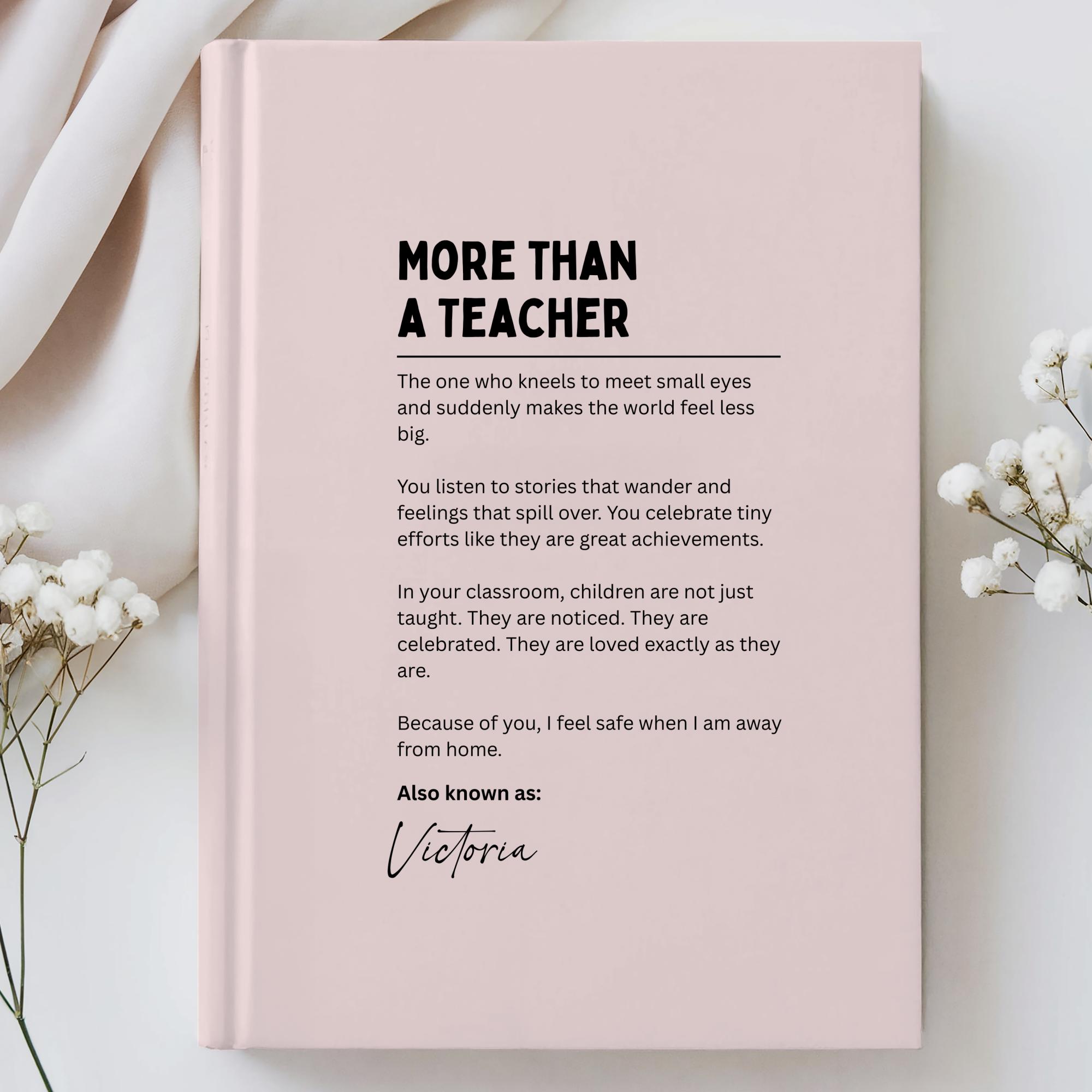 Preschool Teacher Appreciation Gift Journal, Thoughtful Thank You for ...