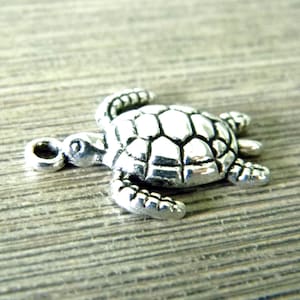 Sea Turtle Charms Set of 10 Silver Color 23x18mm - Etsy