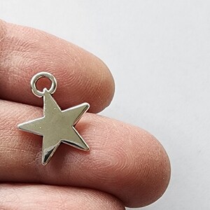 Star Charms Set of 10 Silver Color 18x13mm Star Double Sided