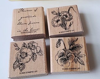 Stampin Up Flowers of Gratitude 4 piece Gently Used Set