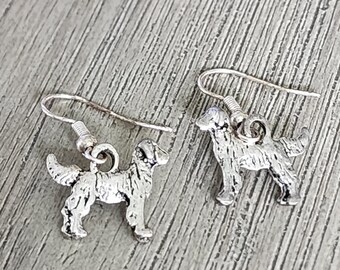 Golden Retriever Earrings Silver Color Dangle Earrings Pet Earrings Dog Earrings