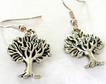 Tree Earrings Silver Color Dangle Earrings