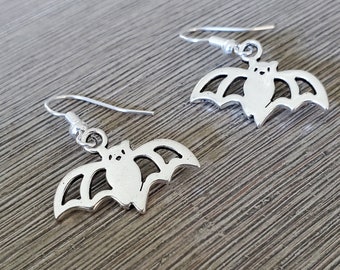 Cute Bat Earrings Silver Color Dangle Earrings