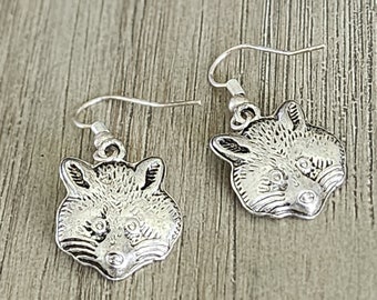 Raccoon Earrings Silver Color Dangle Earrings