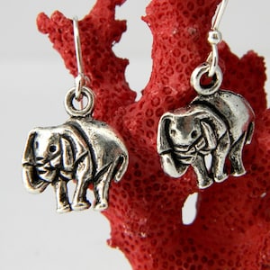 Silver Elephant Earrings Silver Color Dangle Earrings