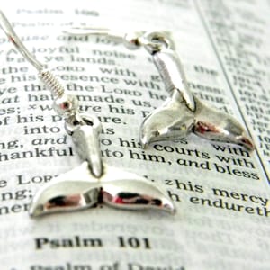 Whale Tail Earrings Silver Color Dangle Earrings