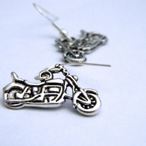 Motorcycle Earrings Silver Color Dangle Earrings