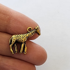 Giraffe Charms Set of 10 Gold Color 19x22mm Double Sided image 1