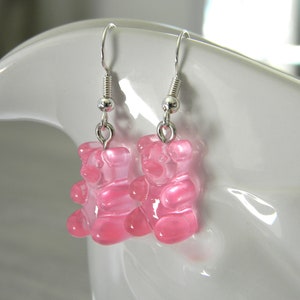 Gummy Bear Earrings, Pink Color, Candy Earrings, Fun Earrings, Acrylic Earrings image 2