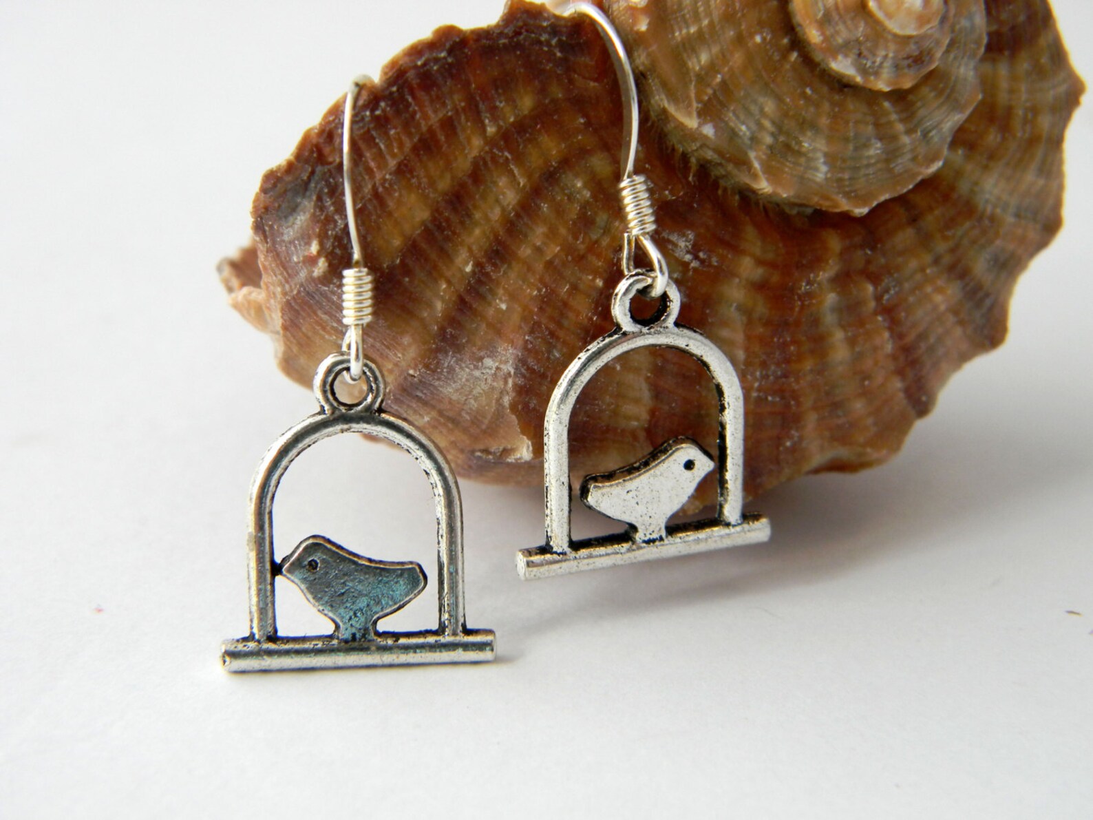 Bird on a Perch Earrings Silver Color Earrings Dangle Earrings Etsy