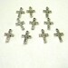 Bulk Cross Charm Pendant 18x10mm Silver Tone For Jewelry Making Qty 5/10/20