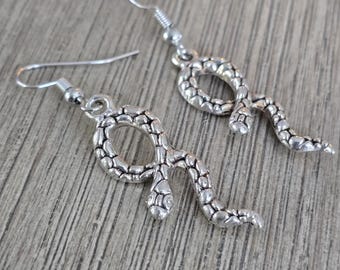 Snake Earrings Silver Color Dangle Earrings