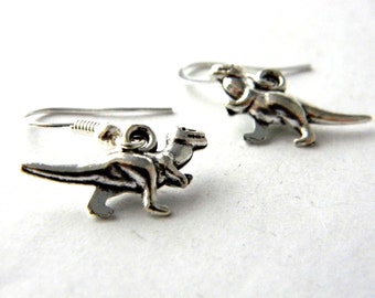 Tyrannosaurus Rex Pendientes Plata Dinosaurio Pendientes Colgante Pendientes