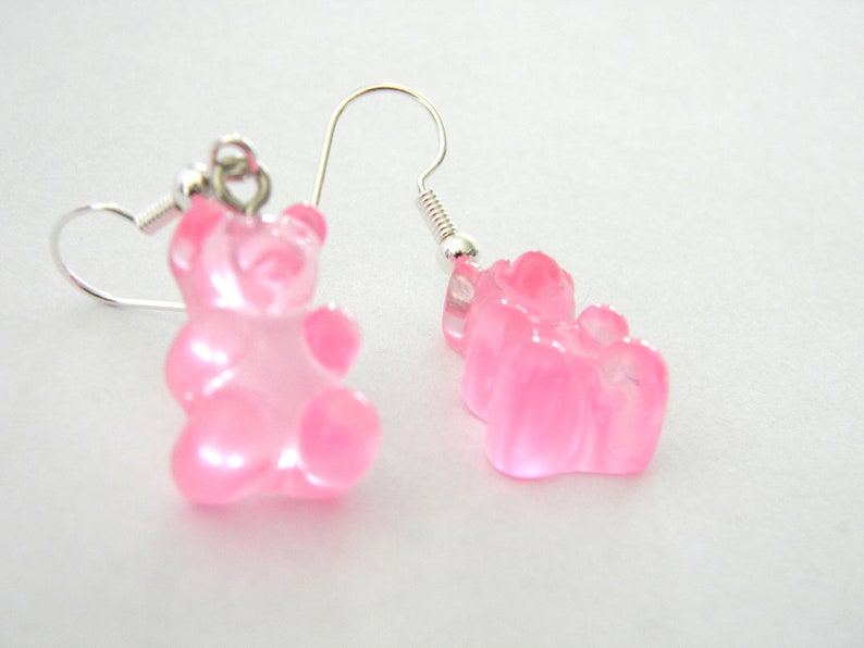 Gummy Bear Earrings, Pink Color, Candy Earrings, Fun Earrings, Acrylic Earrings image 5