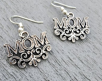 Mom Earrings Silver Color Dangle Earrings