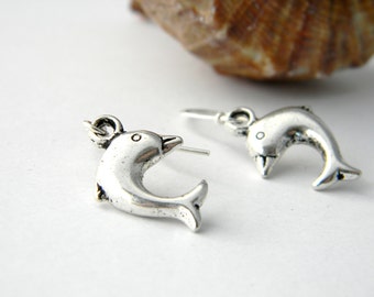 Dolphin Earrings Silver Color Dangle Earrings