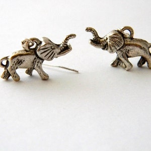 Elephant Earrings Silver Color 3D Earrings Dangle Earrings